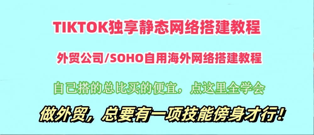 手把手教你学会自建独享静态IP网络！